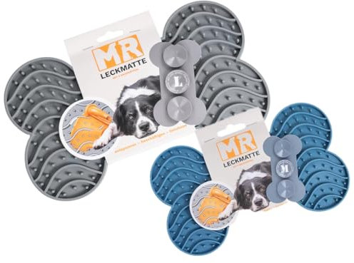 Martin Rütter – Leckmatte Hund in Knochenform mit Saugnäpfen Grau L – Hundespielzeug aus Silikon BPA-frei – Schleckmatte für mentale Auslastung & Beschäftigung – Spülmaschinen- & Gefrierschrankfest