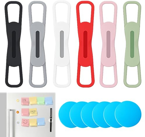 BaZuyunMd Magnetischer Stifthalter, 6 Stück, Silikon Clip für Metalloberflächen, Mehrfarbig, Büro Zubehör