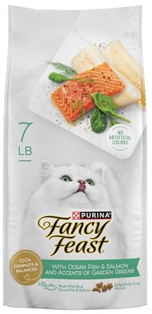 Purina Fancy Feast Dry Cat Food With Ocean Fish, Salmon, and Garden Greens Accents - 7 lb. Bag