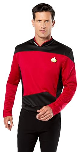 Rubies 888979XL Captain Picard Deluxe Uniform Star Trek Adult Fancy Dress, Men, Red, XL Halloween Halloween