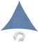jarolift Toile Pare-Soleil Respirante Voile d'ombrage Triangle équilatéral pour balcons, terrasses et Jardins (HDPE), 360 x 360 x 360 cm, Bleu Azur