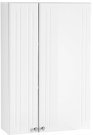 Pelipal Badezimmer Hängeschrank Quickset 955 in Weiß Hochglanz, 50 cm breit | Bad Wandschrank mit 2 Türen und 2 Einlegeböden