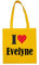 Reifen-Markt Tasche I Love Evelyne Größe 38x42 Farbe Gelb Druck Schwarz