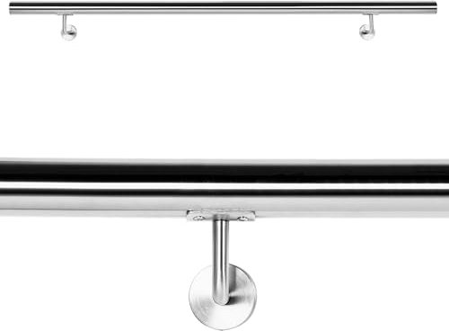 Handlaufset Wandhalter Handlauf 200cm Halter Treppe Haltegriff Edelstahl V2A