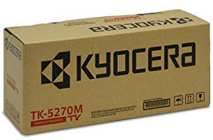 Kyocera TK-5270M Toner Drucker Magenta. Original Tonerkartusche 1T02TVBNL0. Drucker Toner kompatibel für P6230cdn, M6230cidn und M6630cidn. Druckertoner für bis zu 6000 Seiten