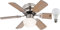 bmf-versand® Deckenventilator mit Beleuchtung und Zugschalter Leise - Ventilator Decke mit Licht LED - 6 Flügel Beidseitig Montierbar - Deckenlampe Lüfter Schlafzimmer 3 Stufen - Durchmesser 76 cm
