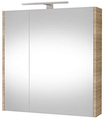 Planetmöbel Spiegelschrank Badezimmer WC Badezimmerschrank 64cm breit (Sonoma Eiche)