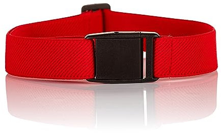 Olata Elastischer Kinder-Gürtel mit Kunststoffschnalle – Vollständig Verstellbar für 1-15 Jahre. Rot (1-6 Jahre)