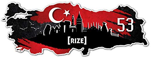 Aufkleber Sticker Türkei 53 Rize Motiv Fahne für Auto Motorrad Laptop Fahrrad