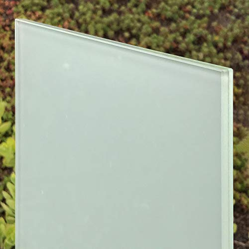BE GLASS: VSG Verbundsicherheitsglas matt, 8mm + 0,76mm Folie, mattweiß. Zuschnitt nach Maß bis 110 x 110 cm (1100 x 1100 mm), Kanten geschliffen und poliert, Ecken gestoßen.