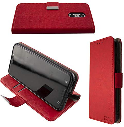 caseroxx Bookstyle Handytasche für Emporia Smart 3 in rot – Klapphülle aus Kunstleder mit Kreditkartenfächern, Magnetverschluss, Standfunktion & Rundumschutz für Display und Gehäuse