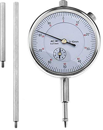 OTOTEC Metrisches Messuhr-Set mit 50 und 100 mm Verlängerungsstange, 0-10 mm Messbereich, 0,01 mm genau