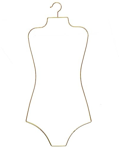 Arekuaei Kleiderbügel, goldfarben, für Dessous, Körperform, Metall, für Bikini, Bademode, 10 Stück