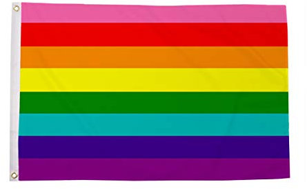 AZ FLAG - Bandera Arco Iris Original 8 Franjas - 90x60 cm - Bandera LGBT 100% Poliéster con Ojales de Metal Integrados - 50g - Colores Vivos Y Resistente A La Decoloración