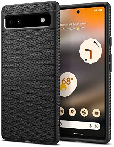 Spigen Liquid Air Hülle Kompatibel mit Google Pixel 6a -Schwarz