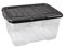 3 Stück - Strata Curve Aufbewahrungsbox mit schwarzem Deckel, 10 Liter, 35x28x16cm - transparent
