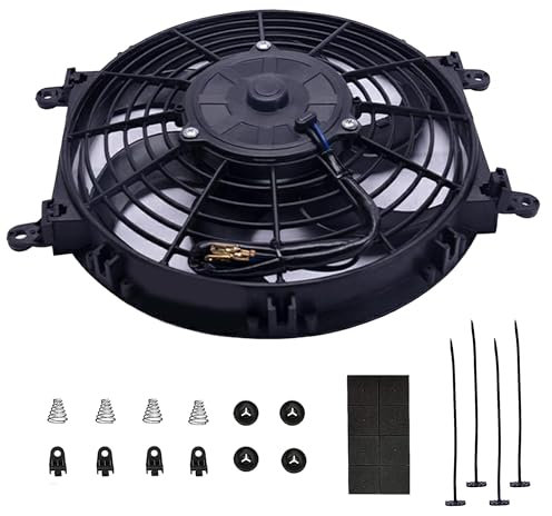CTOCH Ventilateur de refroidissement électrique, 25,4 cm, réversible, Push or Pull universel, 12 V, kit de montage, noir