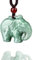 Xgimas Hand-carved Jade Elephant Pendant Necklace, Green Jade, Rope Chain, Unisex Adult, No Metals, General Occasions