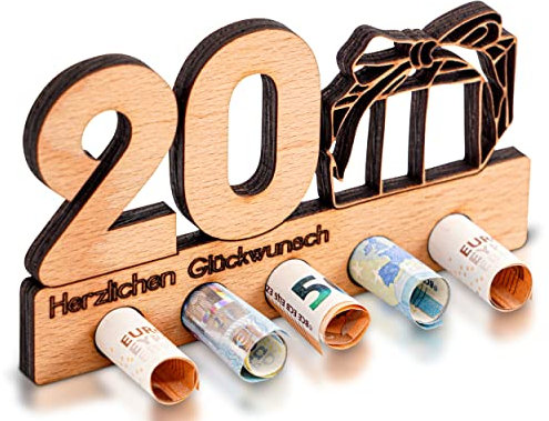 DARO Design - 20. Geburtstag Geldgeschenk Holz