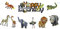 Oblique Unique® Happy Birthday Girlande Banner Farbenfrohe Tiere zum Dekorieren Spielen Basteln Hängedeko für Kinder Kindergeburtstag Geburtstag Deko