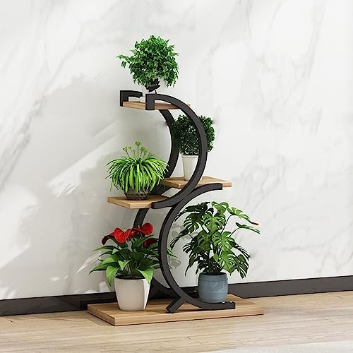 Support Plantes Interieur - Porte Plantes fer Forgé Extérieur Intérieur de 4 Niveaux, Étagère Plante Métal, Support Pot de Fleurs Sur Pied Moderne, pour Maison Balcon Terrasse Jardin ( Color : I )