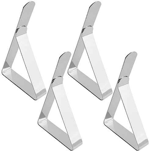 O5O2 4 Pièces Pince Nappe Exterieur,Pince Nappe en Acier Inoxydable,Attache Nappe de Table Exterieur,Pince pour Nappe de Table Exterieur,accroche Nappe Exterieur,Attache Nappe,pour Pique-Nique,fête