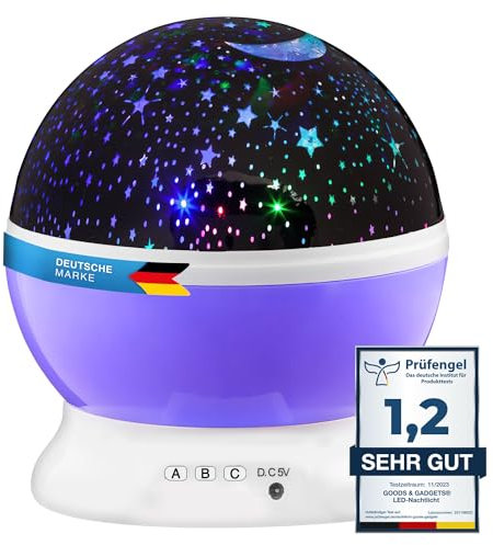 Proyector LED de luz nocturna para el cielo estrellado; Luz estelar luminosa, luz para dormir del universo galáctico para la habitación de niños y adolescentes (Violeta)