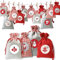 Adventskalender zum Befüllen, 24 Adventskalender Selber Befüllen Stoffsäckchen, Weihnachtskalender zum Befüllen Groß, Adventskalender zum Befüllen Stoff für Kinder 2024 (Rot)
