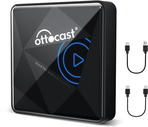 OTTOCAST 2024 Inalámbrico CarPlay Adaptador Wireless Dongle,12s Auto-Connect Fast Speed,Inalambrico CarPlay Inalambrico Plug Play,para Autos CarPlay con Cable Originales (Carplay U2Air Pro)