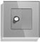 BSEED Wandsteckdose EU Standard 1/2 Satellit Steckdose Unterputz und 1/2 Blankes Panel mit Glas Rahmen Grau 86mm