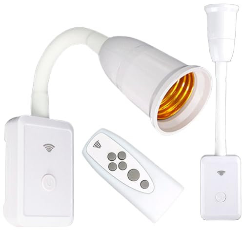 Sporgo Prise E27 Avec Télécommande : Douille Avec Interrupteur Réglable à 360°, Lampe Murale à Col de Cygne Flexible, LED Pour Chambre à Coucher, Bureau, Cuisine