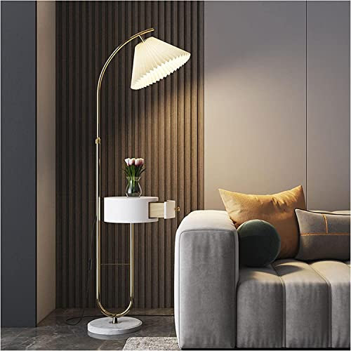 Luxe Lampadaire Lampes sur Pied Port de Charge USB et Chargeur sans Fil Table de Chevet Lampadaire Éclairage Tissu Abat-Jour Lampadaire Lampadaire grâce
