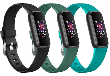 3-Pack Fitbit Luxe Bänder kompatibel mit Luxe Band Frauen Männer, Einstellbare Silikon Sport Ersatz Muster Bänder für Fitbit Luxe Uhr,Flexible Armbänder für Luxe Fitness Tracker Wasserdicht