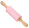 CoCud Mattarello in Silicone, Lunghezza 9,25, Silicone Quercia Antiaerente Rullo Pasta Fondente con Manico Ergonomico in Legno Rosa per Progetti Cottura Fai Da Te