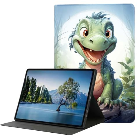 DHEEBFWE for Samsung Galaxy Tab A8 10.5 Inch 2022 (SM-X200/X205/X207) Tablet Case,Premium Leather Folio Stand Auto Wake/Sleep,Multiple Viewing Stand,Cartoon Dinosaur
