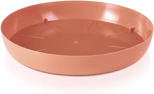 B2C Round Plastic Water Plant Pot Saucer Trays Terracotta Anthracite Weather-Resistant12 sizes 8-51cm (Terracotta, 27cm ⌀)