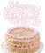 Gyufise 1Pcs Happy Birthday Cake Topper Glitter Cake Pick Bunting Decor for Anniversary Celebrating Party Cake Decorations Supplies Light Pink