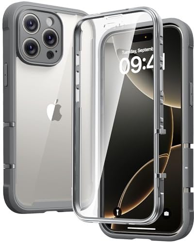 Diaclara Designed for iPhone 16 Pro Max Case, Full Body Rugged Case with Built-in Touch Sensitive Anti-Scratch Screen Protector, Integrated Camera Cover for 16 Pro Max 6.9 (Natural Titanium)