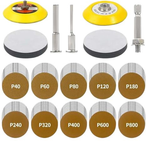 3-inch Sanding Discs, Sanding Block Attachment, Drill Sanding Pads, Sander Drill Attachment, Sanding Kit for Electric Drills, Drill Sanding Attachment With 107 Sanding Discs for Versatile Use