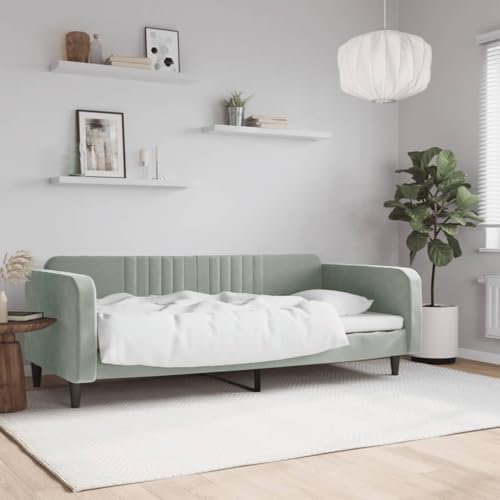 Iiaky Tagesbett Bettgestell Sofa Betten Tagesbetten Daybed Bed Frame Betten Hellgrau 90x200 cm Samt - 354086