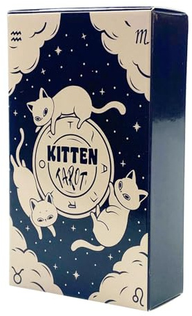 Kätzchen Tarotdeck, Orakelkartenspiel, Tarot Wahrsagung, 78 Teile Tarotdeck, Wahrsagungskartenspiel, Tarotkartenspiel, Kätzchen-Tarot Brettspiel, Oracle Card Tarot Deck Kartenspiel Englisch 78pcs