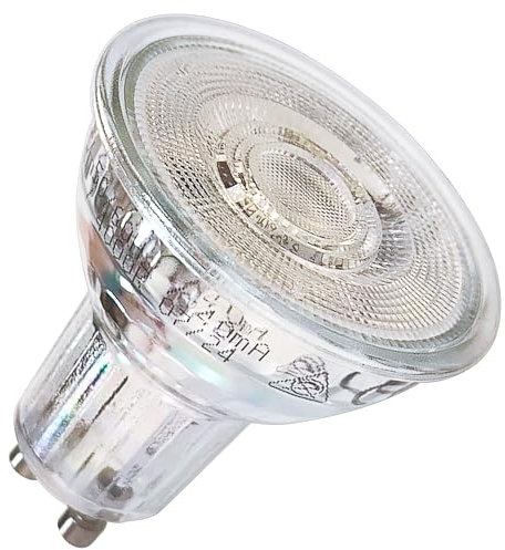 max K O M F O R T LED 10er Set GU10 Sockel Leuchtmittel – 5W ersetzt 50W, 230V Spot Lampe, Warmweiß 3000K, 350lm, MR16 Glas Spot, 36° Abstrahlwinkel Nicht dimmbar