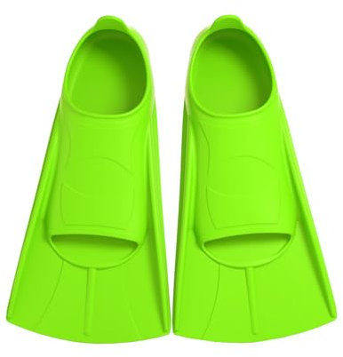 YushengTai Schwimmflossen Kinder, Kurze Flossen Kinder, Silikon Schnorchelflossen, Kurz Taucherflossen Mädchen, Kurzschwimmflossen Training Flossen für Jungen Mädchen (Zitronengrün, XXS(27-29))