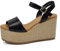 IF Scarpe Sandali Con Zeppa da Donna con Platform Corda Plateau in Paglia Cinturino alla Caviglia Comode Z7479-09 nero N.37