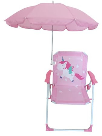 Baoblaze Silla de Campamento Silla de Playa Plegable para niños con Asiento para Paraguas al Aire Libre mochilero reclinable para niñas para niñas Actividad al