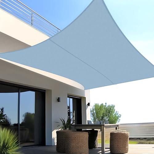 SUNNY GUARD Sonnensegel Wasserdicht 4x5m Rechteckig Sonnenschutz Wetterschutz Segel Baldachin UV Schutz für Balkon Terrasse Garten, Graublau