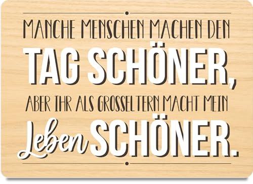 Oma und Opa Geschenk Karte Leben besser Großeltern Holzkarte - Geburtstagskarte mit Umschlag - stilvolle Großeltern-Grußkarte, besonderer Gruß, der Freude bereitet, Grußkarte für Familie und