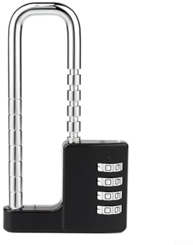 Cadenas à combinaison réglable en alliage de zinc avec code à 4 chiffres, 10 000 combinaisons, anse de 10 cm de long pour casier de gym, bagages, entrepôt, (noir)
