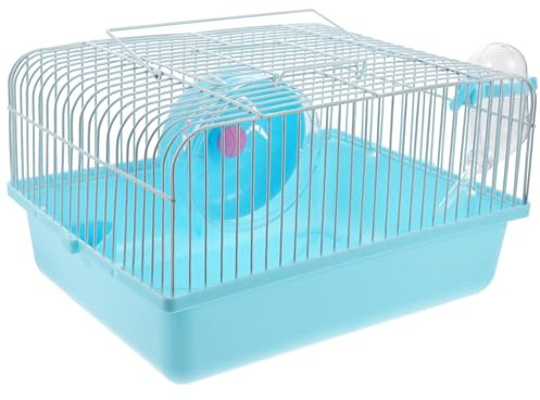 Hamsterkäfig 1 Satz Haustiertransportbox aus Kunststoff und Eisen Blau
