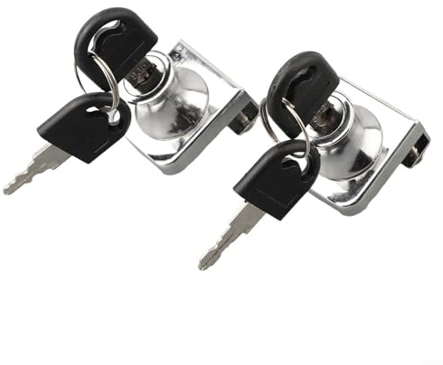 Jonikuper 2 Pack Glass Cabinet Locks for Display Cases, Single Door Security Lock with 4 Keys, Zinc Alloy Anti-Theft Lock for Glass Doors 5-8mm(Tongkai)